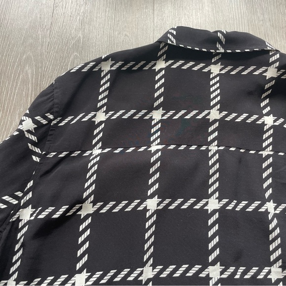Anine Bing Aspen Shirt in Black and White Plaid Button Up Long Sleeve - Picture 10 of 10